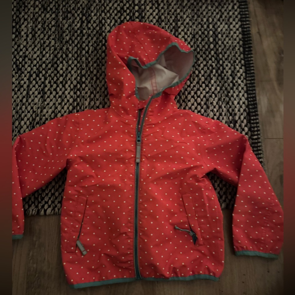 Mini Boden Red Polka Dot Raincoat Backpack (2-3y)
